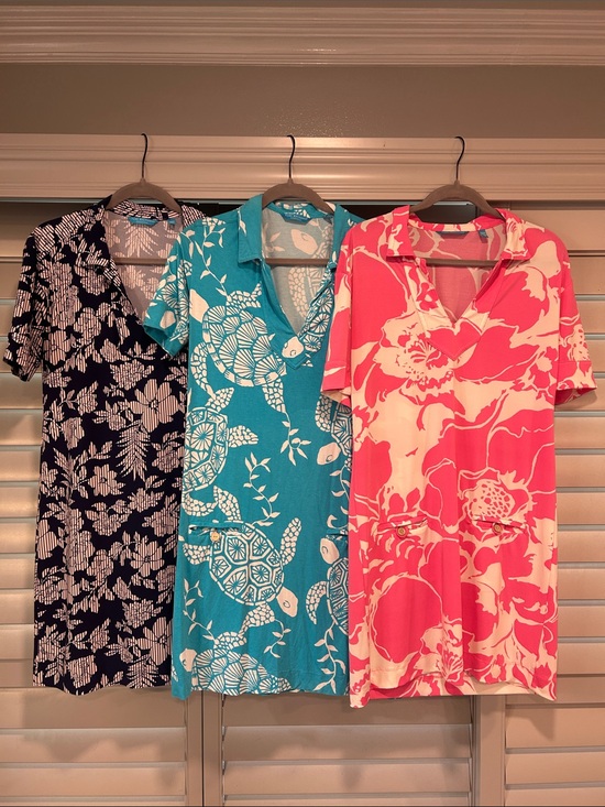 Tori Richard Dresses & Skirts - 3 Tori Richard Dresses - Navy Floral, Turquoise Turtle, Coral Floral (Sz. Med)